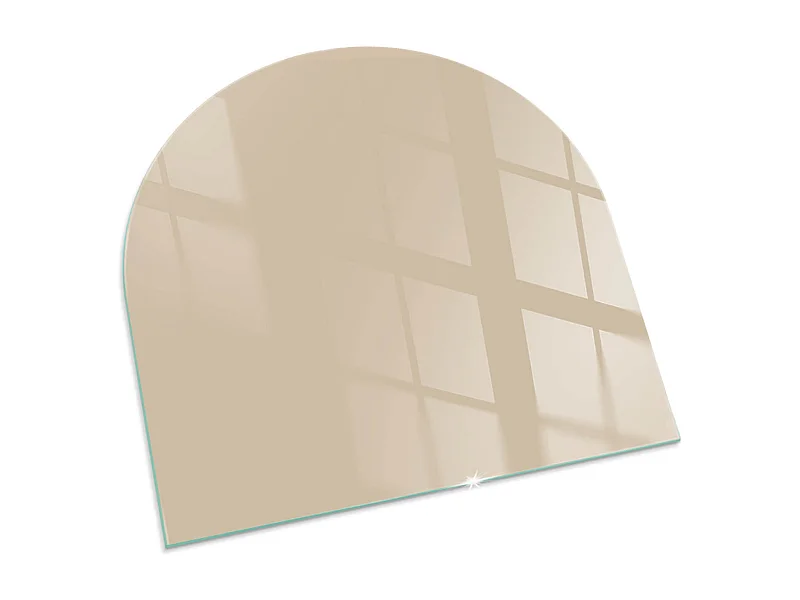 Plaque de sol en verre pour poêle - semi-circulaire - 100x100 - Couleur gris-vert