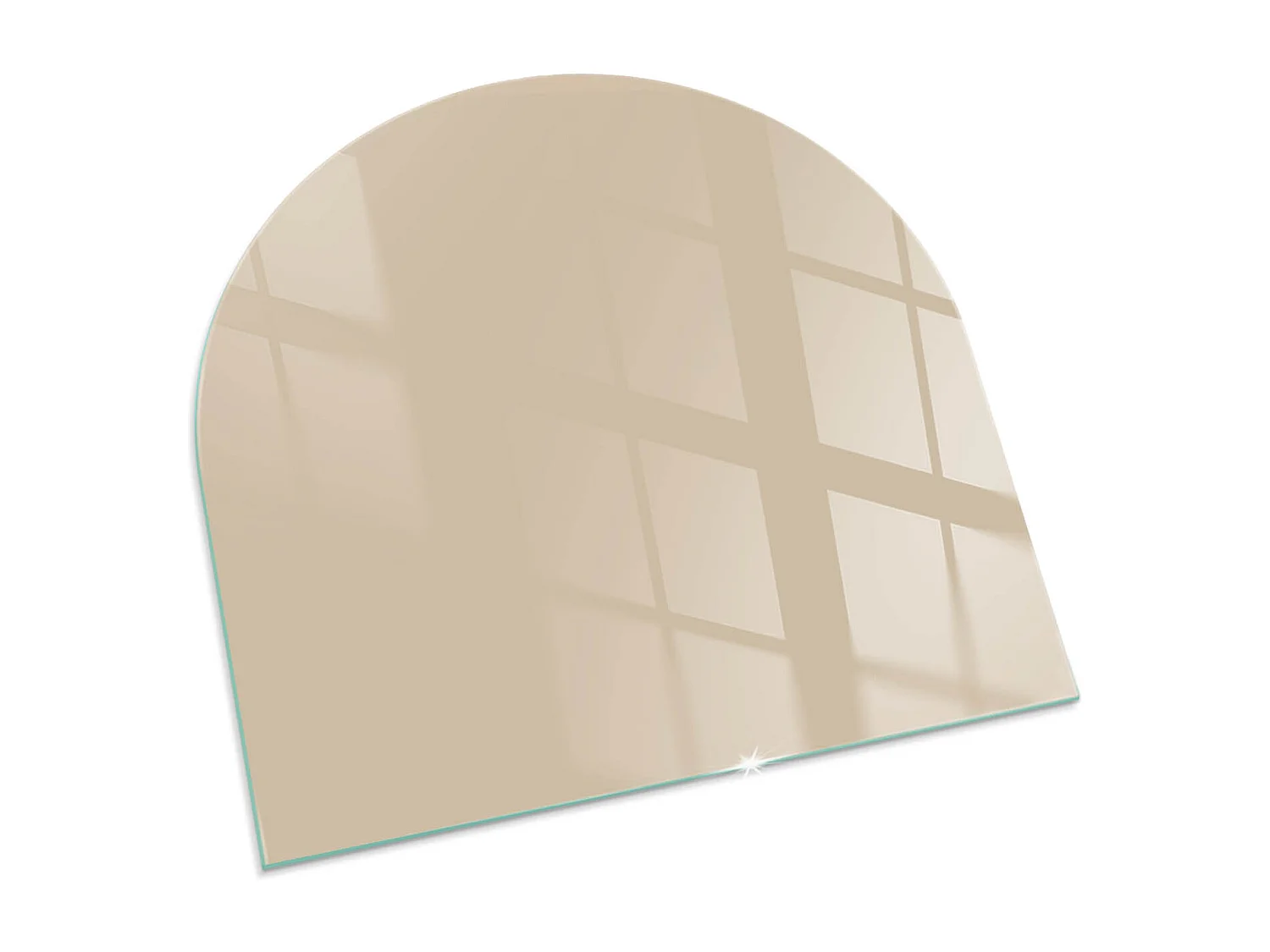 Plaque de sol en verre pour poêle - semi-circulaire - 100x100 - Couleur gris-vert