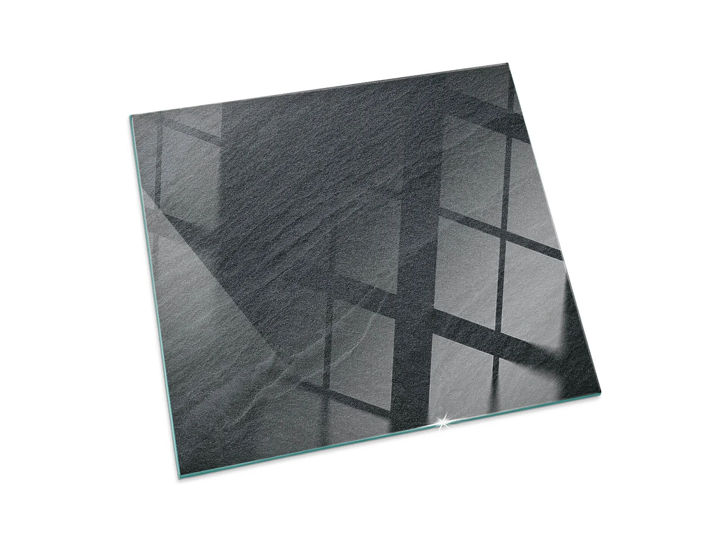 Glasplatte zum Schutz vor Funkenflug, Kaminauflage - Quadrat - 60x60 - Natursteinstruktur