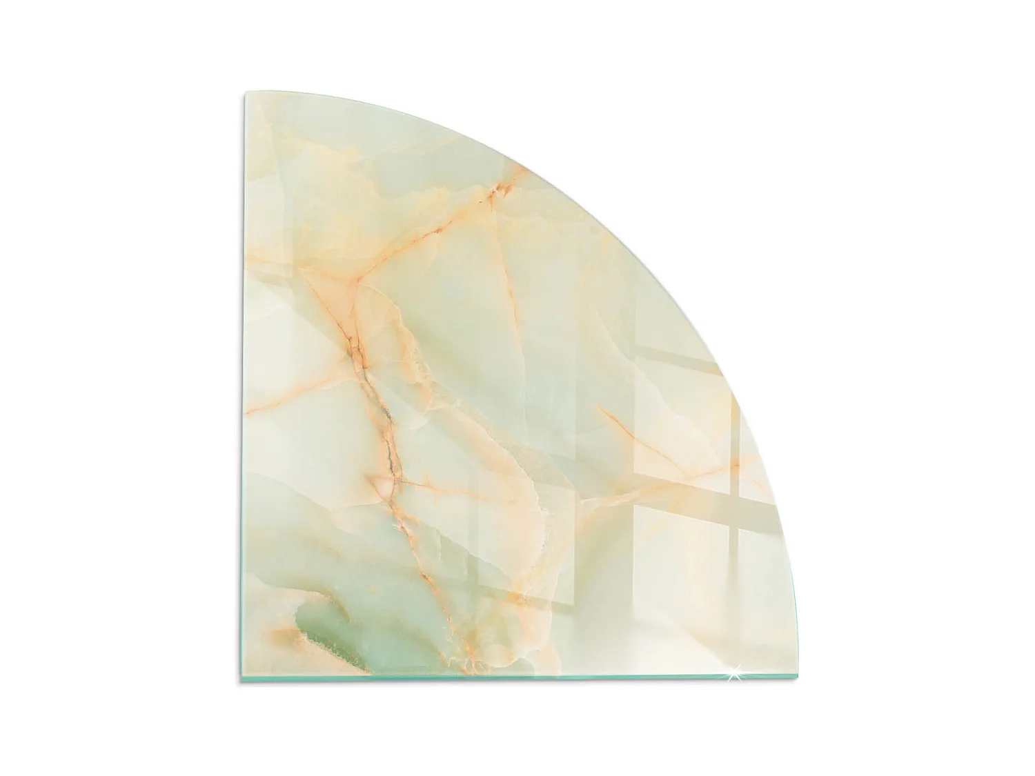 Plaque de sol en verre pour poêle - Un quart - 1/4 100x100 - Modèle de marbre abstrait