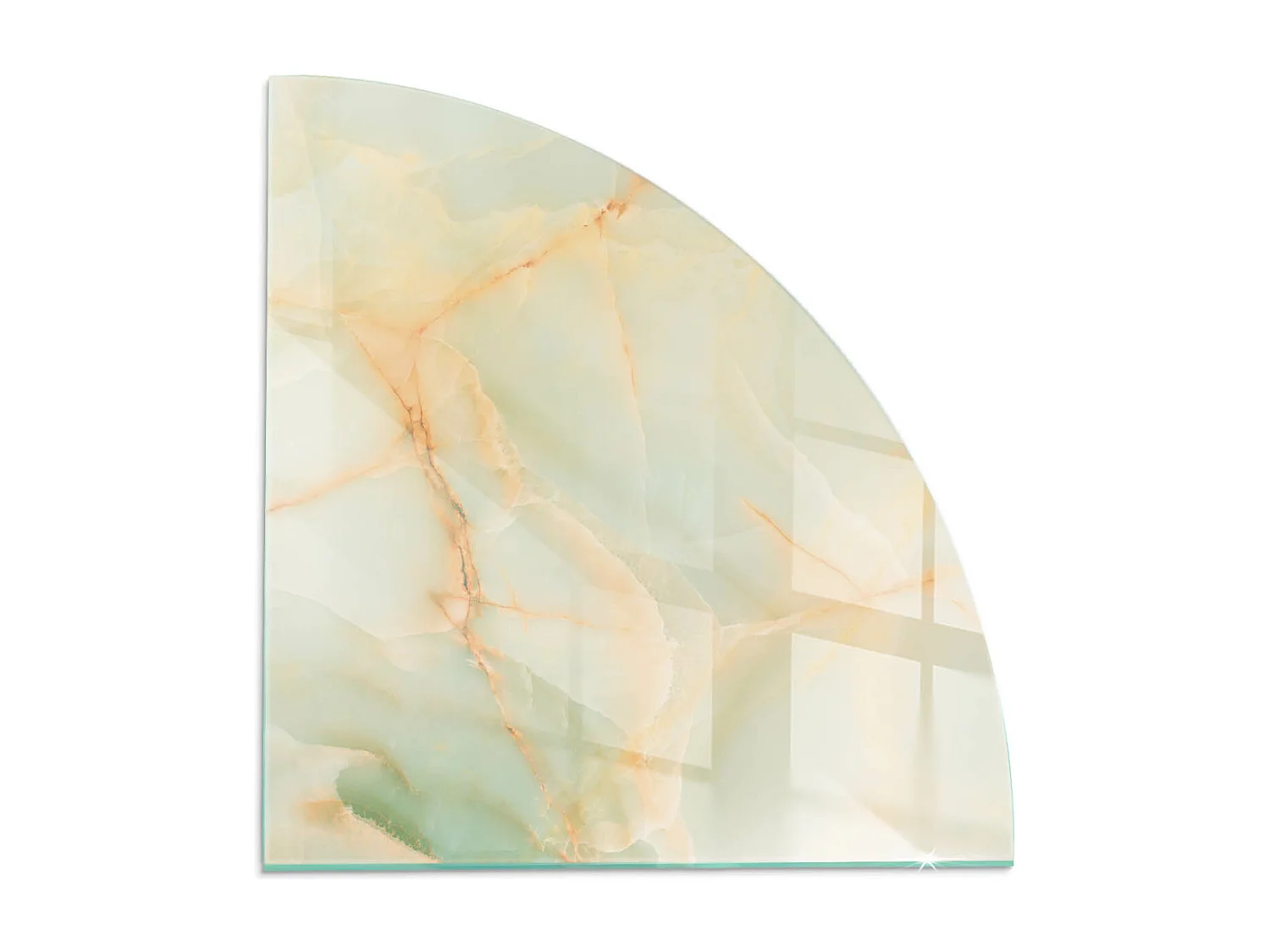 Glasplatte zum Schutz vor Funkenflug, Kaminauflage - Ein Viertel - 1/4 100x100 - Abstraktes Marmormuster