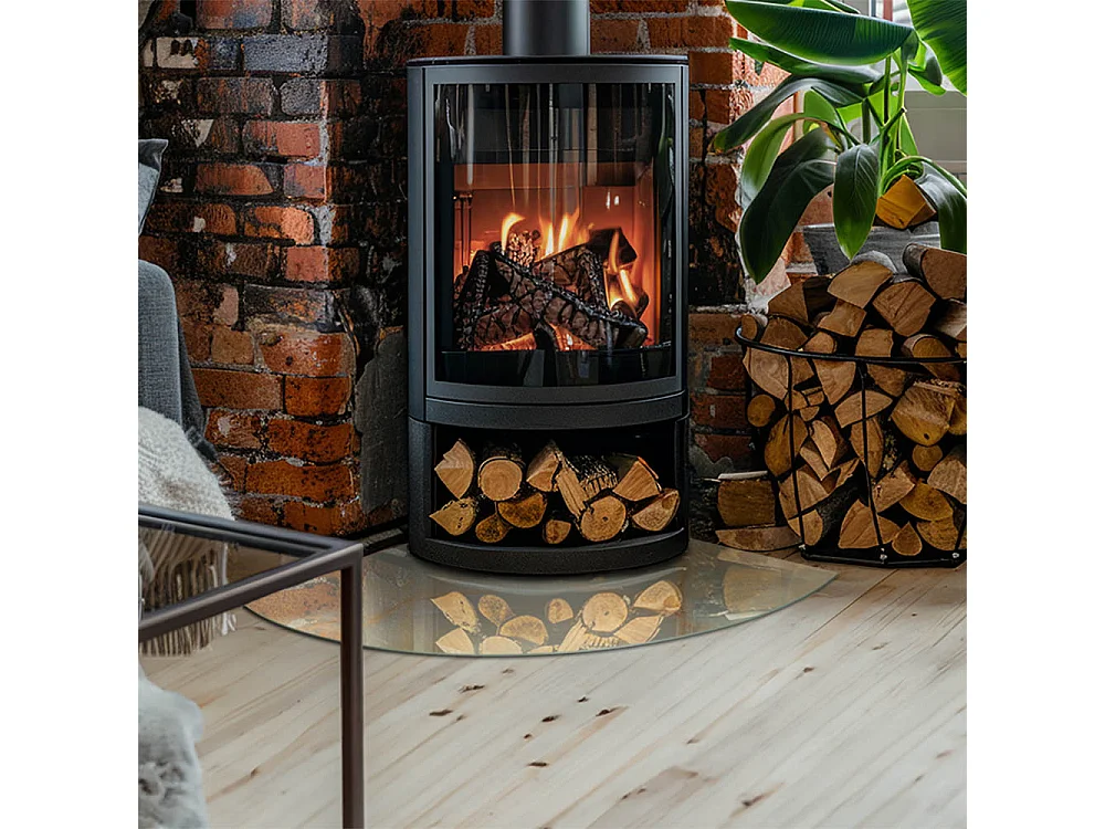 Glasplatte zum Schutz vor Funkenflug, Kaminauflage - Ein Viertel - 1/4 100x100 - Abstraktes Marmormuster