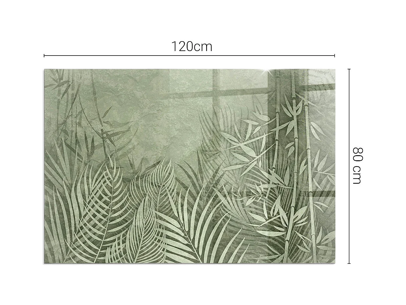 Vloerplaat voor houtkachel, onder open haard - Rechthoek - 120x80 - Tropische bladeren op de achtergrond