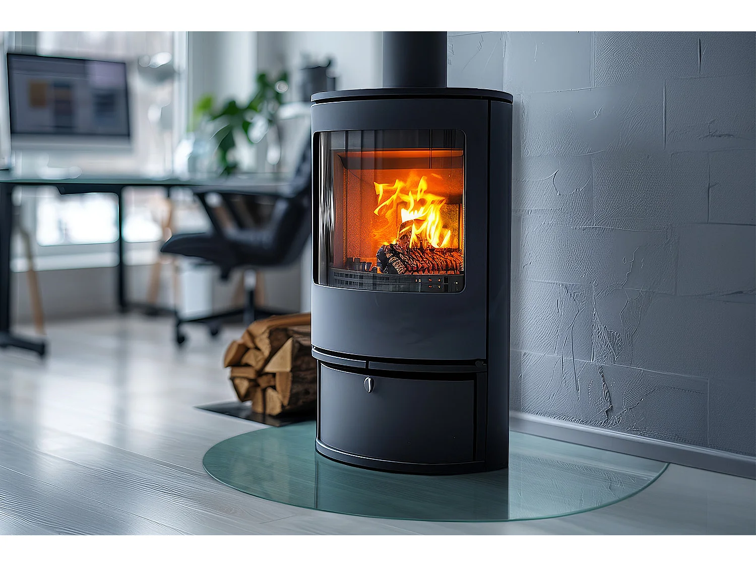 Glasplatte zum Schutz vor Funkenflug, Kaminauflage - transparent - 100x100