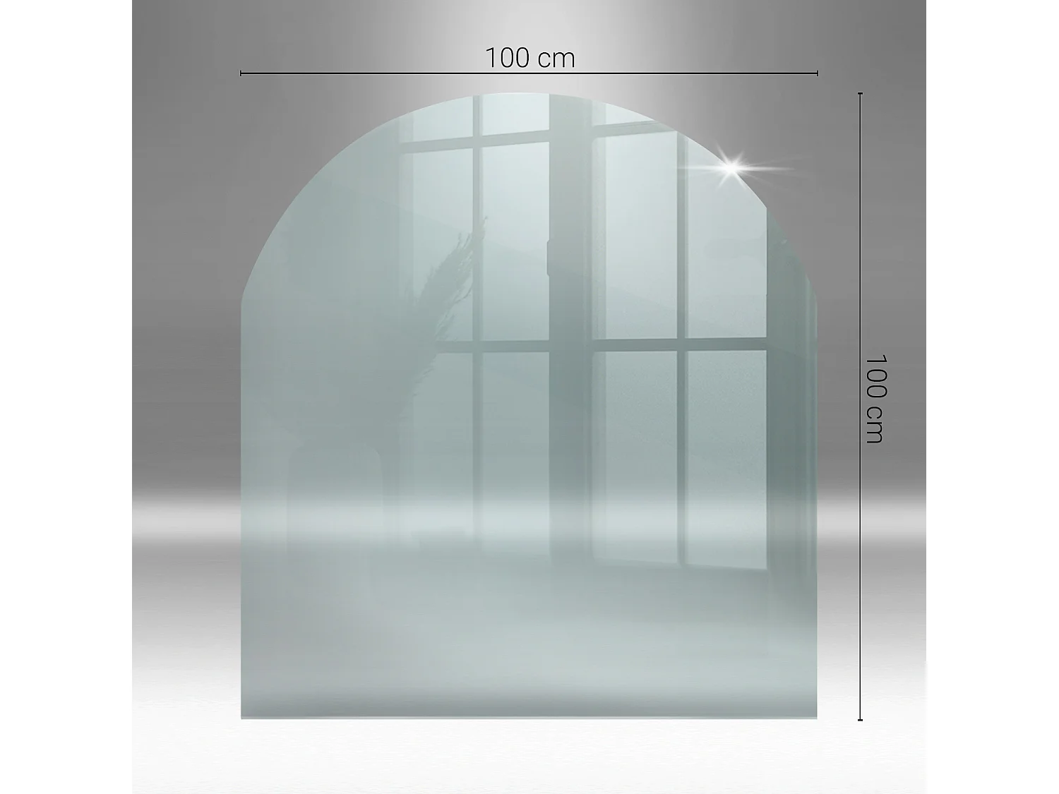 Glasplatte zum Schutz vor Funkenflug, Kaminauflage - transparent - 100x100