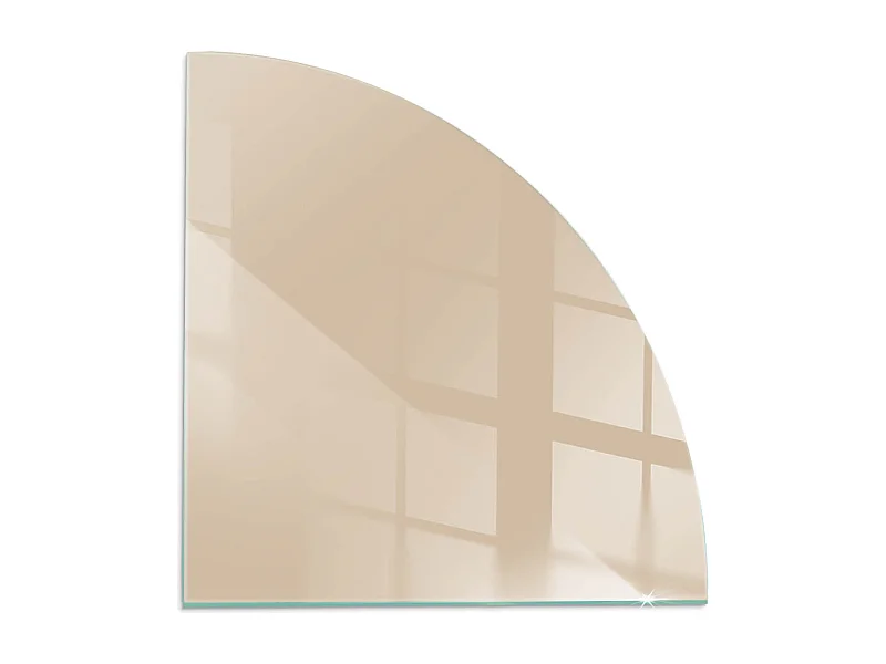 Plaque de sol en verre pour poêle - Un quart - 1/4 100x100 - Couleur Beige