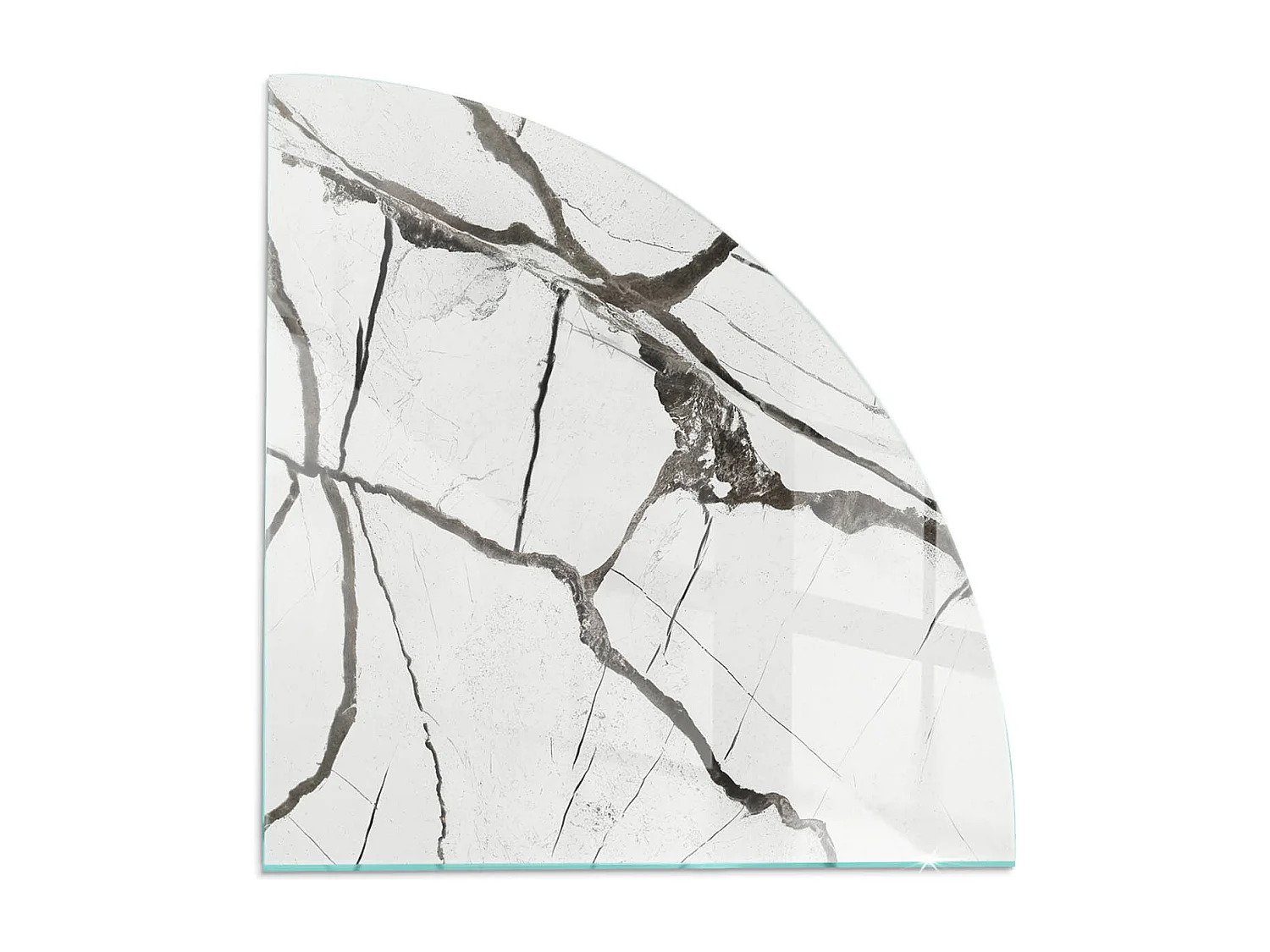 Glasplatte zum Schutz vor Funkenflug, Kaminauflage - Ein Viertel - 1/4 100x100 - Marmoradermuster