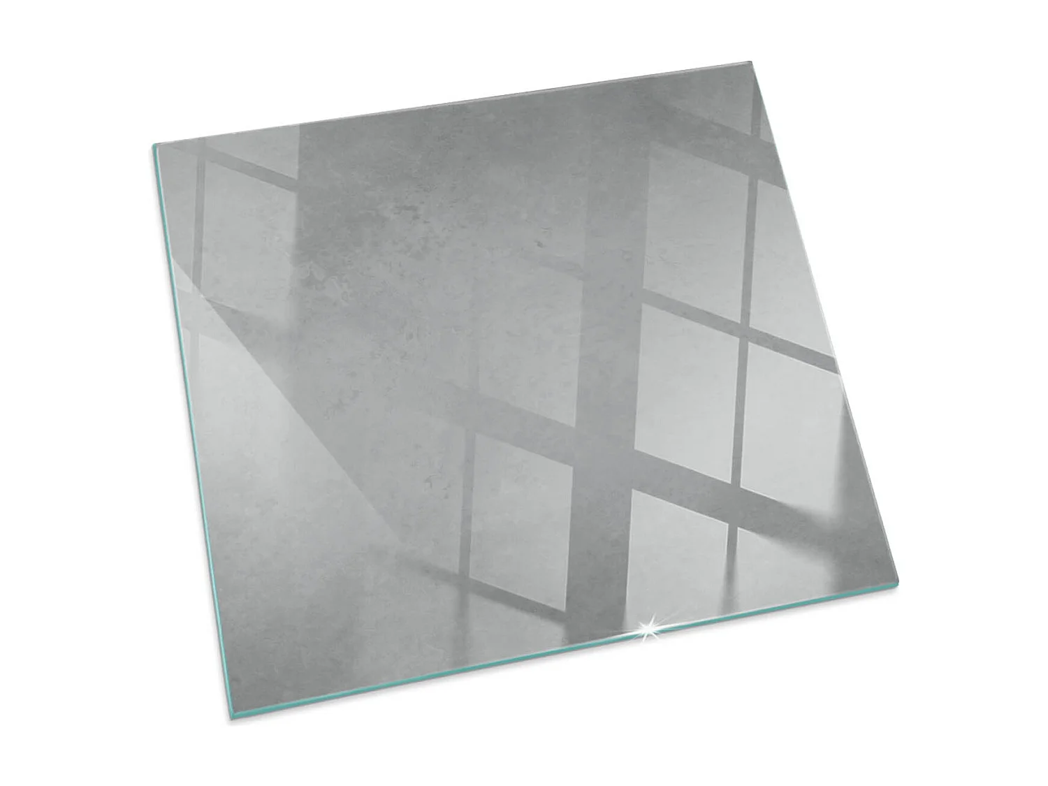 Plaque de sol en verre pour poêle - Carré - 50x50 - Texture béton avec effet