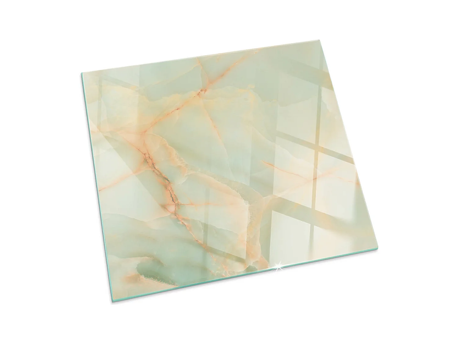 Plaque de sol en verre pour poêle - Carré - 60x60 - Modèle de marbre abstrait