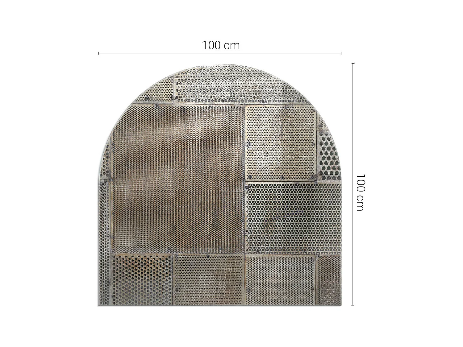 Plaque de sol en verre pour poêle - semi-circulaire - 100x100 - Feuilles tropicales en arrière-plan