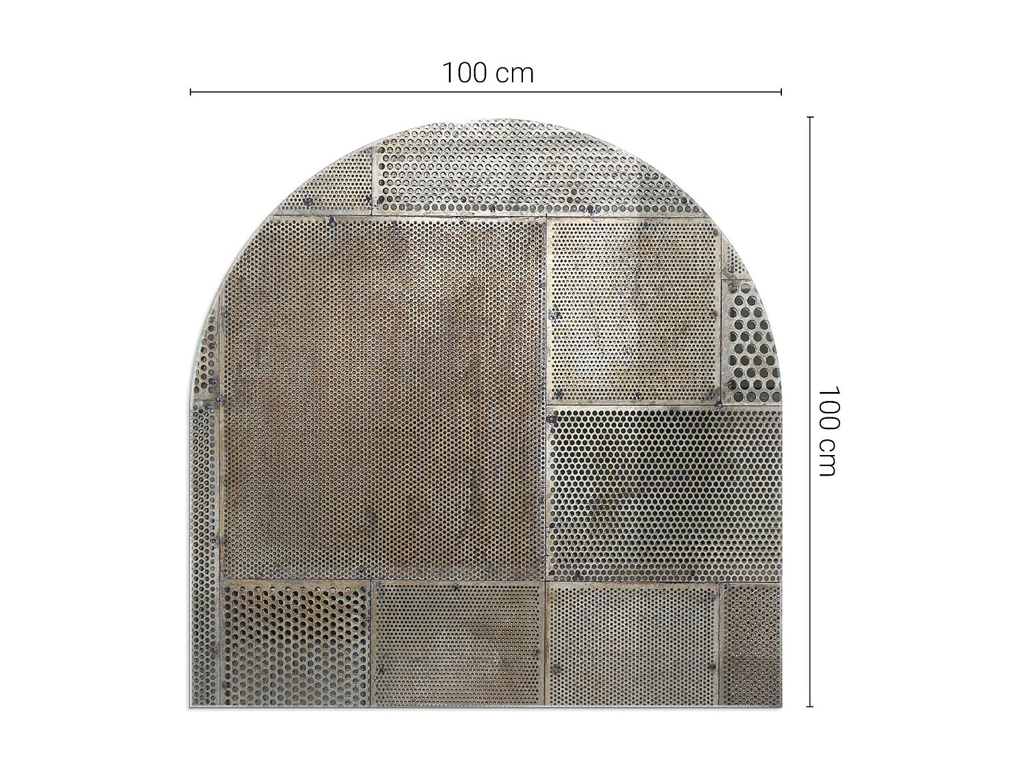Glasplatte zum Schutz vor Funkenflug, Kaminauflage - halbrund - 100x100 - Tropische Blätter im Hintergrund