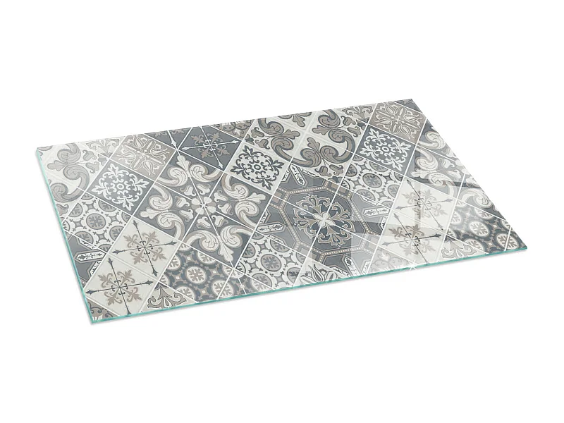 Vloerplaat voor houtkachel, onder open haard - Rechthoek - 140x70 - Decoratief mozaïekpatroon