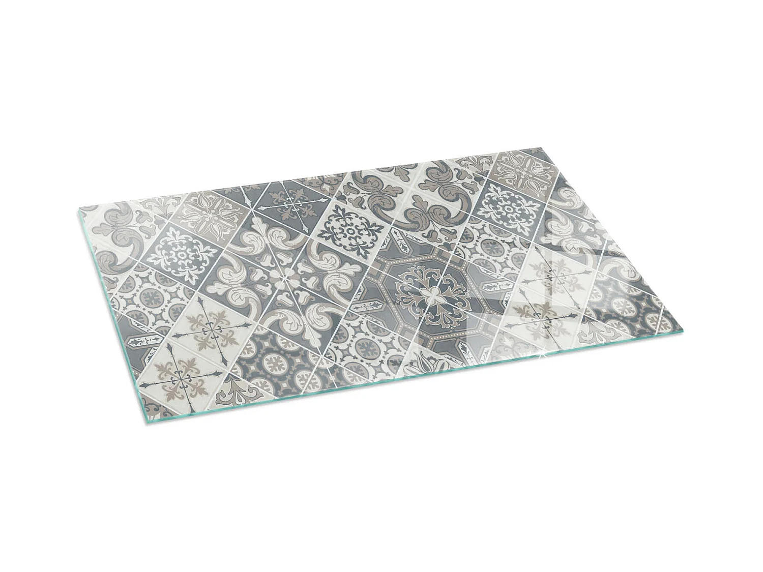 Vloerplaat voor houtkachel, onder open haard - Rechthoek - 140x70 - Decoratief mozaïekpatroon