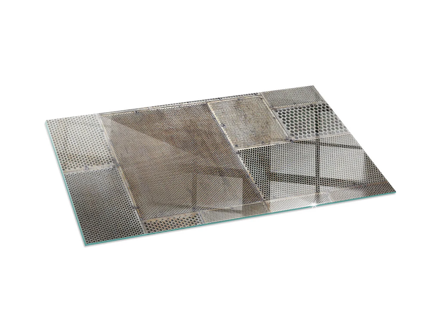 Plaque de sol en verre pour poêle - Rectangle - 140x70 - Modèle de tôle perforée