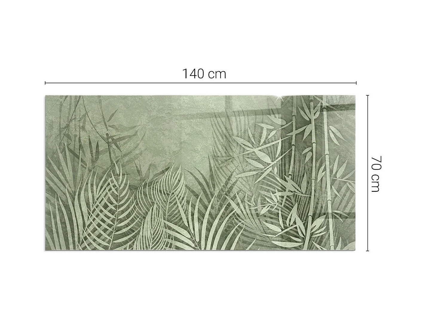 Glasplatte zum Schutz vor Funkenflug, Kaminauflage - Rechteck - 140x70 - Tropische Blätter im Hintergrund