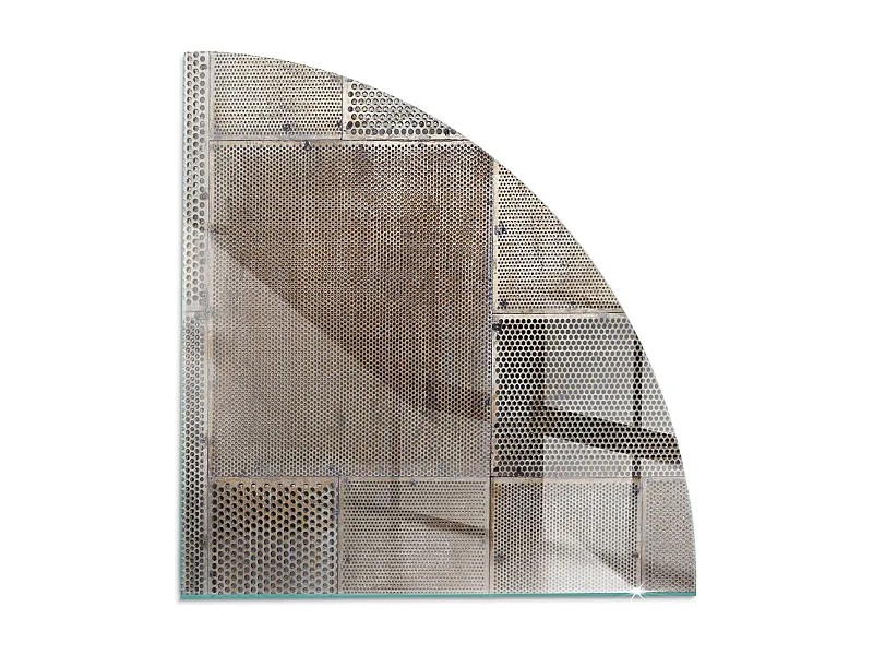 Plaque de sol en verre pour poêle - Un quart - 1/4 100x100 - Modèle de tôle perforée