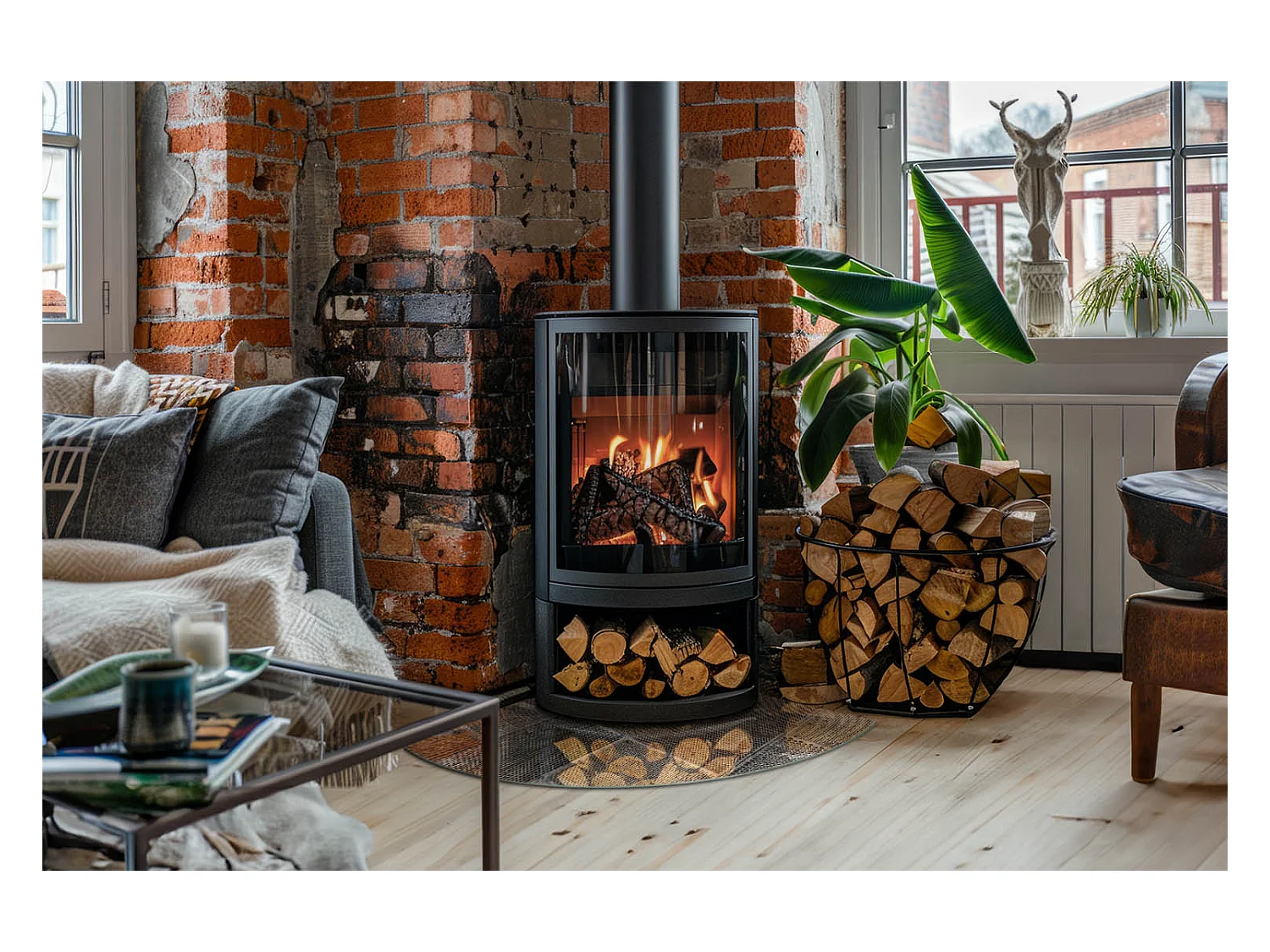 Plaque de sol en verre pour poêle - Un quart - 1/4 100x100 - Modèle de tôle perforée