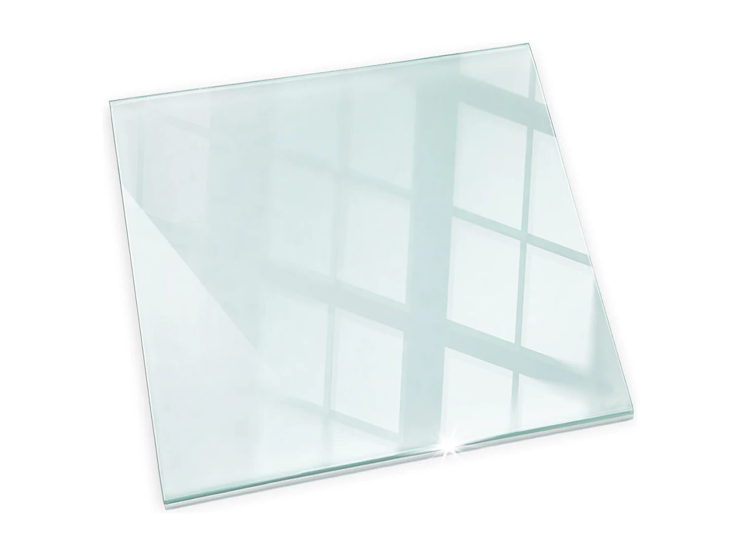 Glasplatte zum Schutz vor Funkenflug, Kaminauflage - transparent  - Rechteck - 60x60