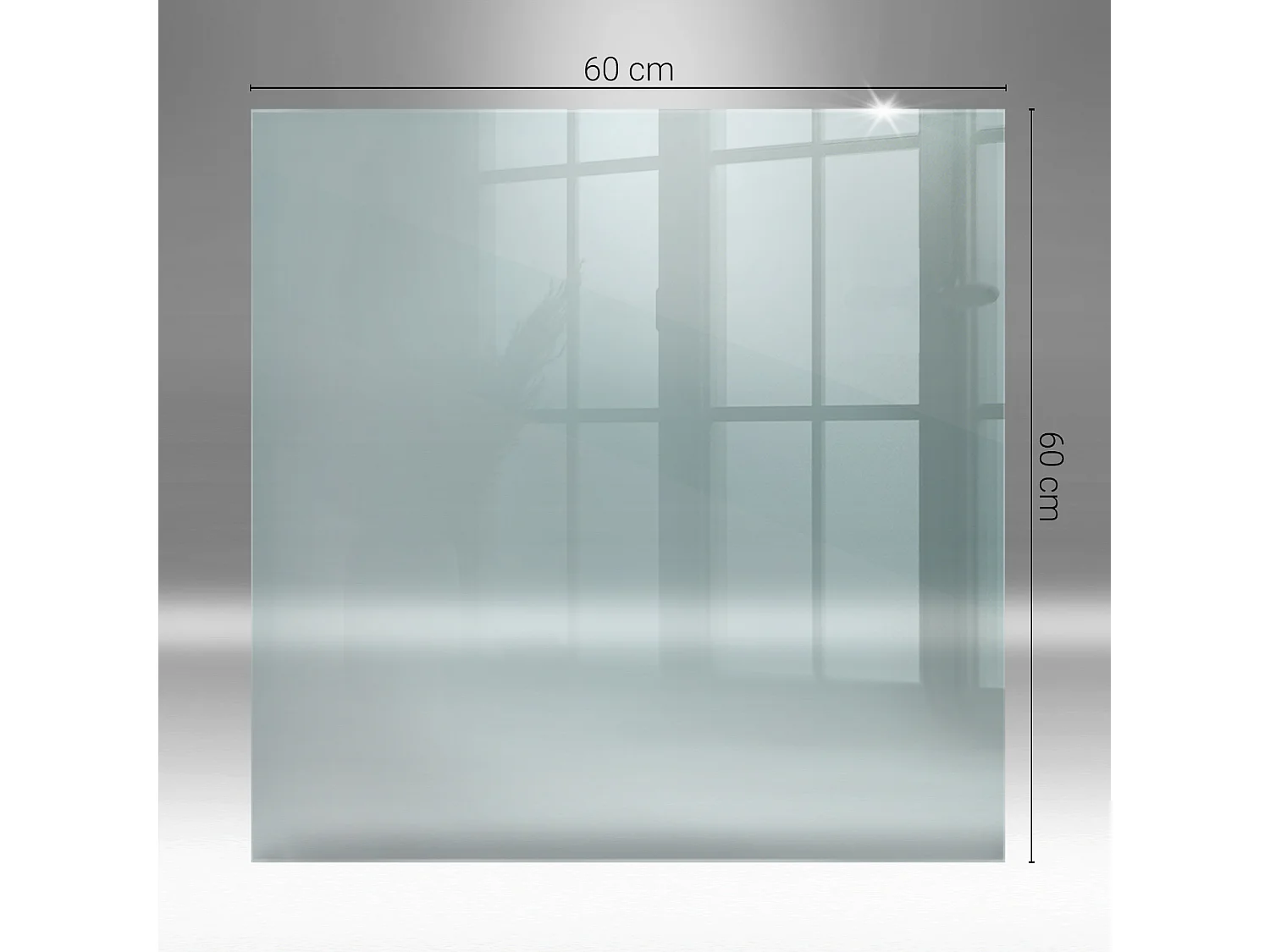 Glasplatte zum Schutz vor Funkenflug, Kaminauflage - transparent  - Rechteck - 60x60