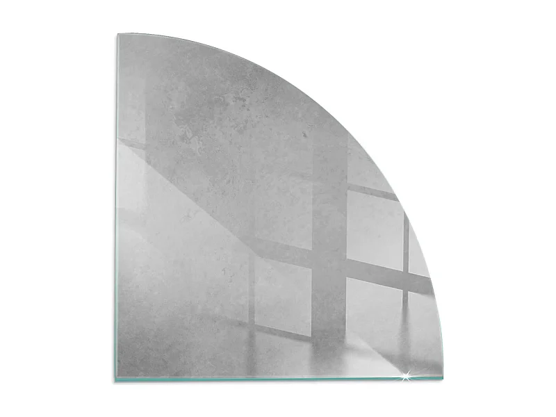 Plaque de sol en verre pour poêle - Un quart - 1/4 100x100 - Texture béton avec effet