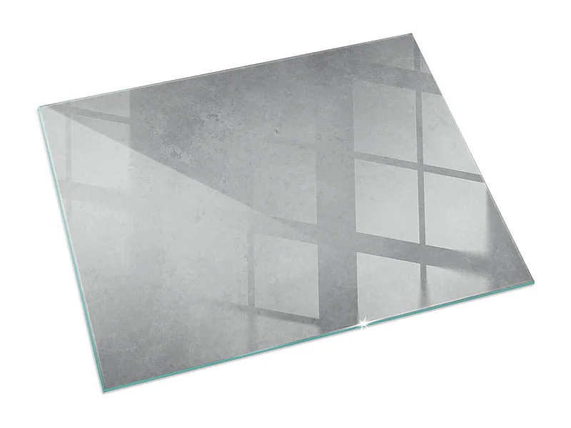Glasplatte zum Schutz vor Funkenflug, Kaminauflage - Rechteck - 60X40 - Betontextur mit Wirkung