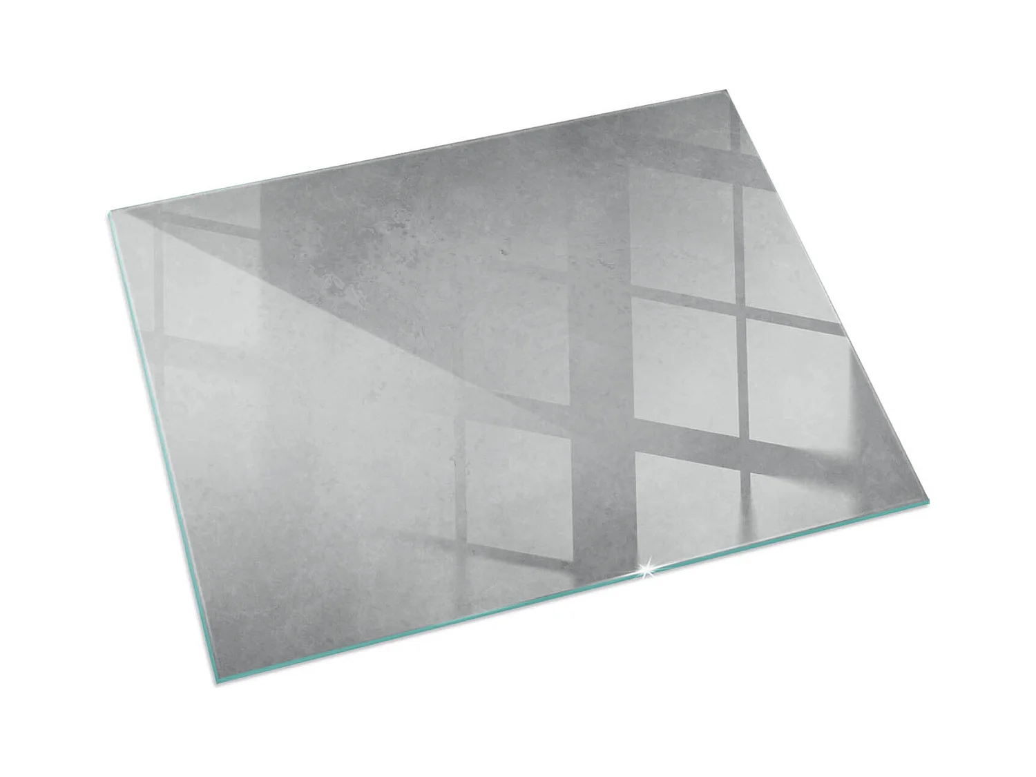 Glasplatte zum Schutz vor Funkenflug, Kaminauflage - Rechteck - 60X40 - Betontextur mit Wirkung