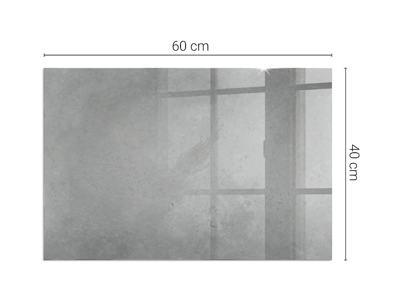 Glasplatte zum Schutz vor Funkenflug, Kaminauflage - Rechteck - 60X40 - Betontextur mit Wirkung