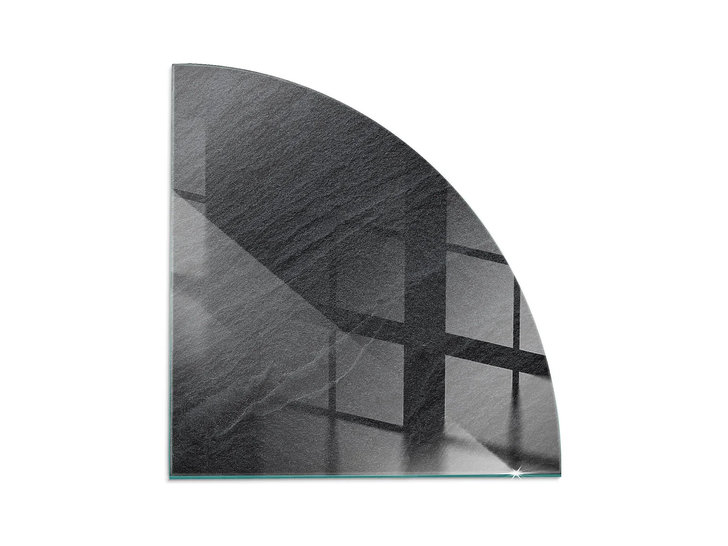 Plaque de sol en verre pour poêle - Un quart - 1/4 100x100 - Texture de pierre naturelle
