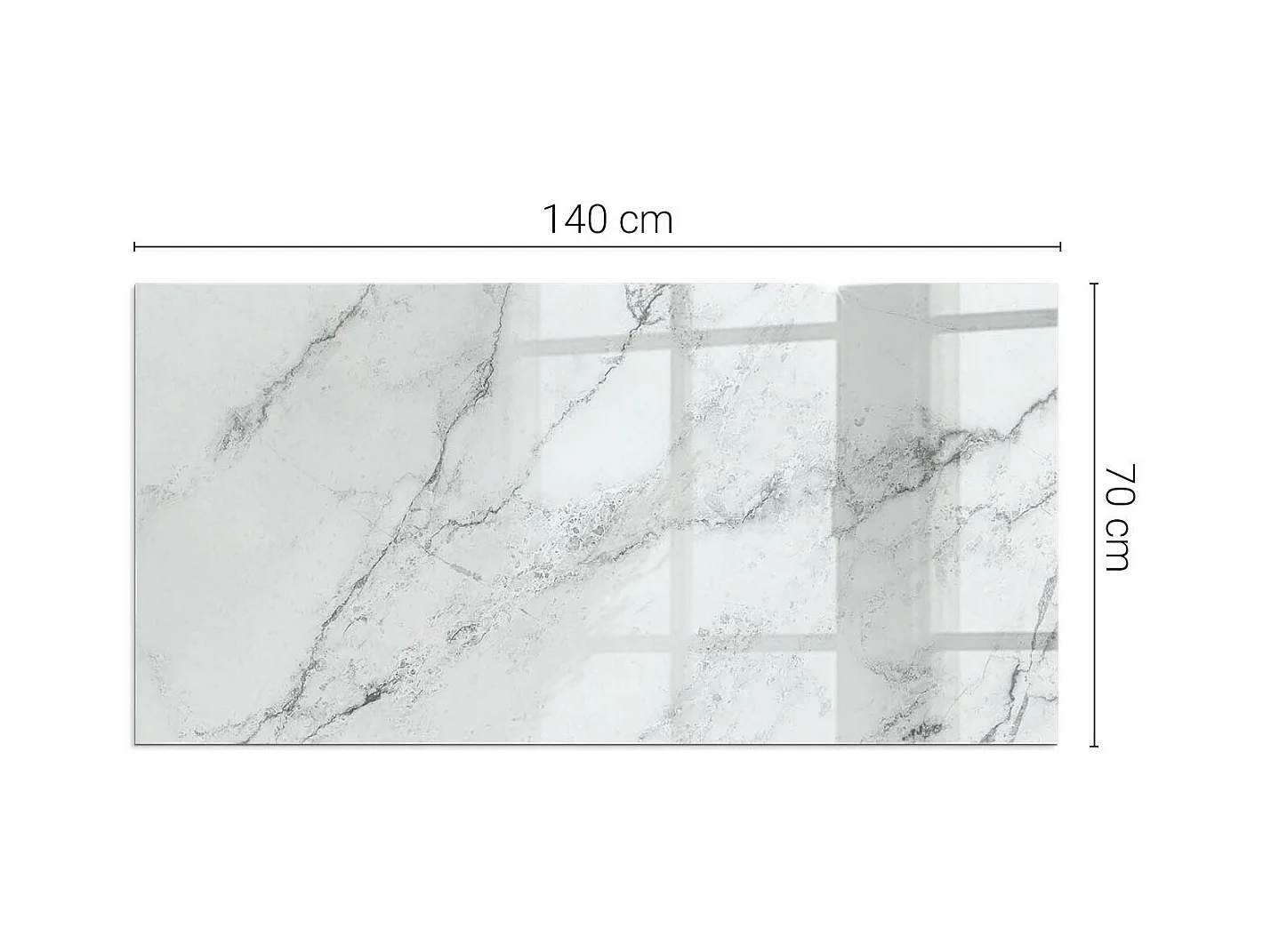 Vloerplaat voor houtkachel, onder open haard - Rechthoek - 140x70 - Marmerpatroon met aderen