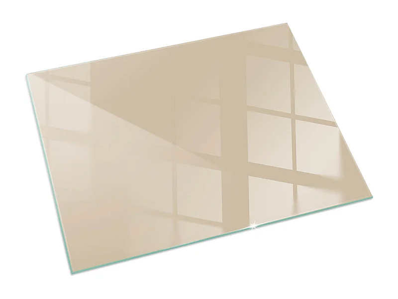 Glasplatte zum Schutz vor Funkenflug, Kaminauflage - Rechteck - 60X40 - Farbe Beige