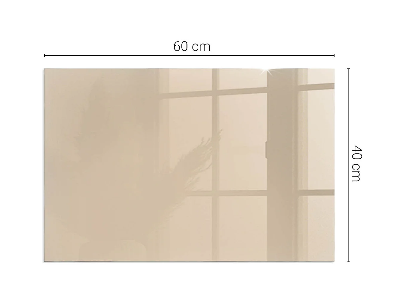 Glasplatte zum Schutz vor Funkenflug, Kaminauflage - Rechteck - 60X40 - Farbe Beige