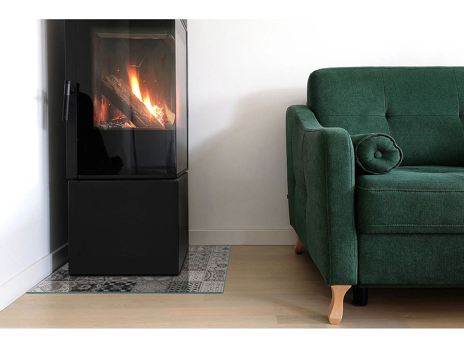 Vloerplaat voor houtkachel, onder open haard - Vierkant - 50x50 - Decoratieve tegelpatronen