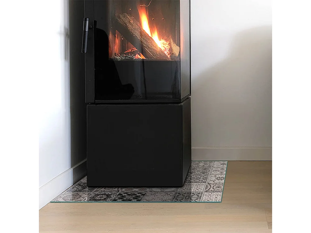 Vloerplaat voor houtkachel, onder open haard - Vierkant - 50x50 - Decoratieve tegelpatronen