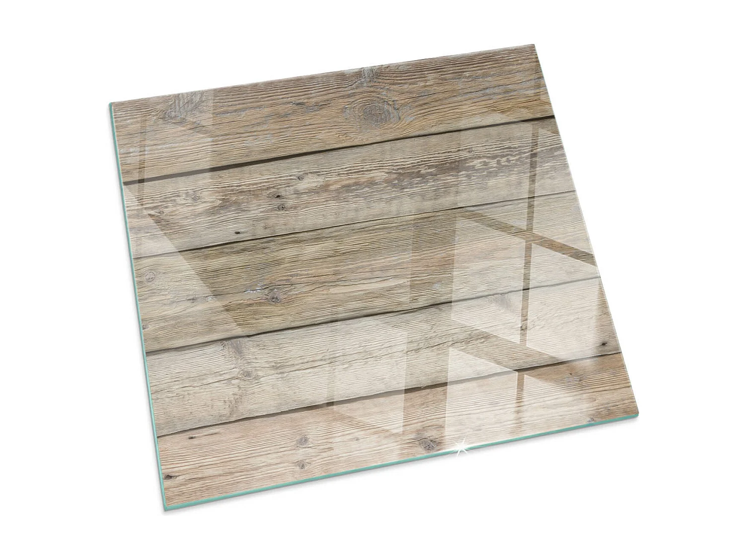 Glasplatte zum Schutz vor Funkenflug, Kaminauflage - Quadrat - 60x60 - Textur von Holzbrettern