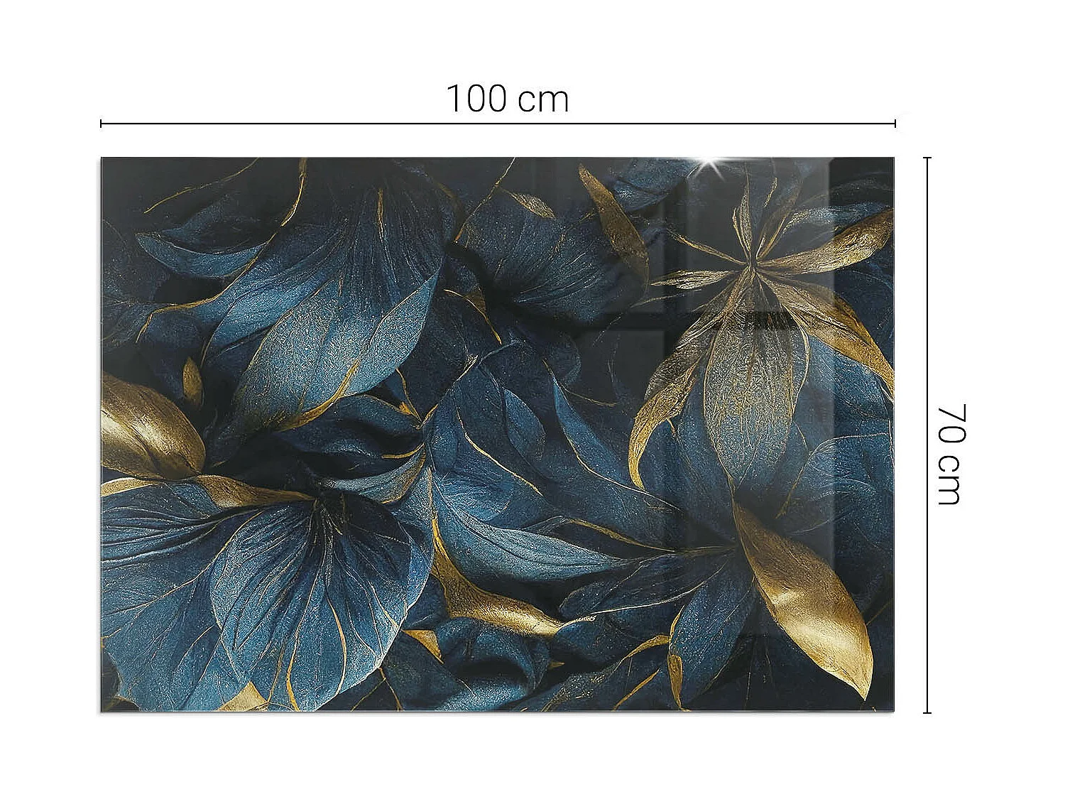 Plaque de sol en verre pour poêle - Rectangle - 100x70 - Feuilles élégantes en texture