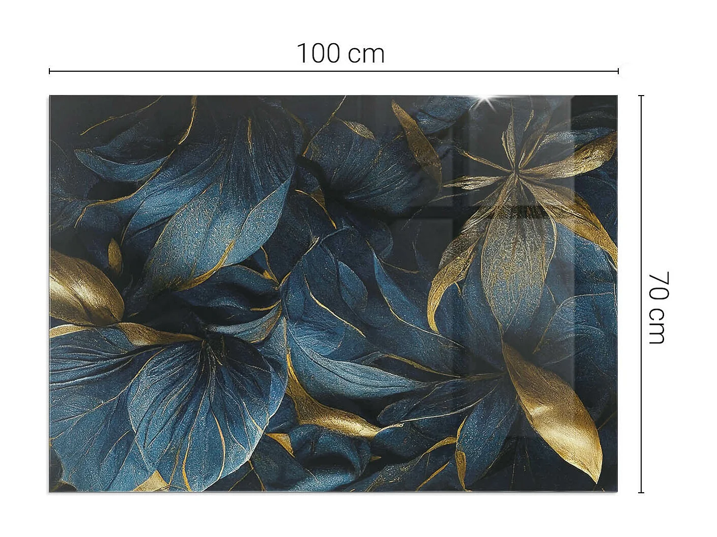 Plaque de sol en verre pour poêle - Rectangle - 100x70 - Feuilles élégantes en texture