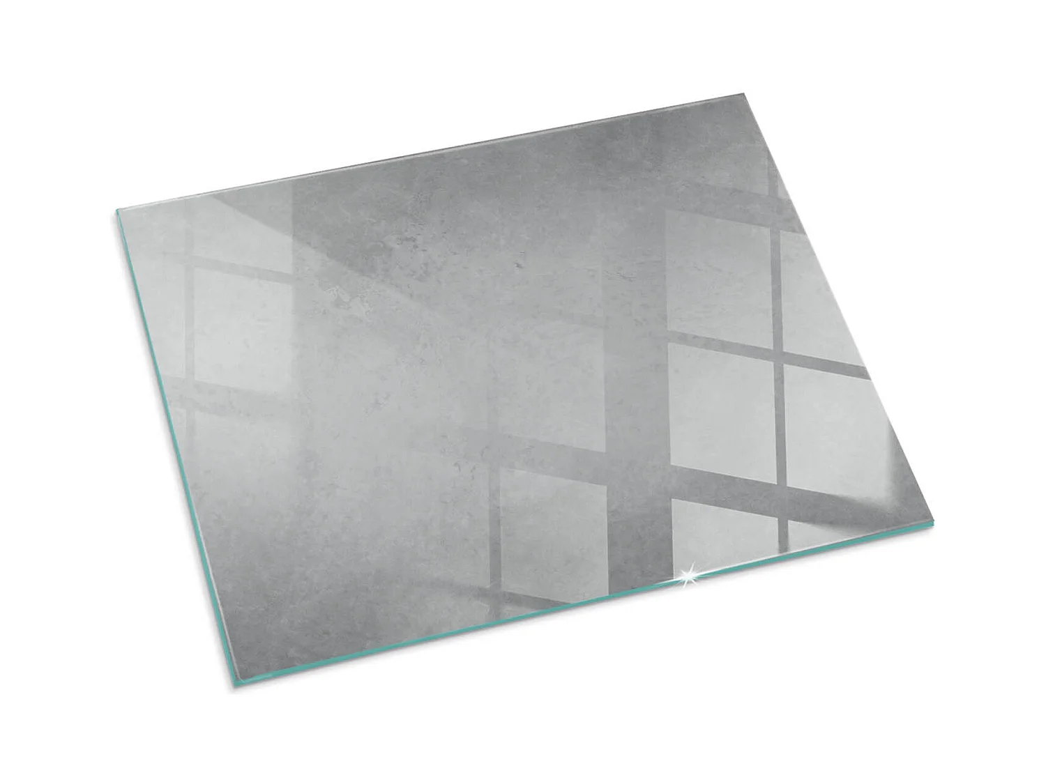Glasplatte zum Schutz vor Funkenflug, Kaminauflage - Rechteck - 80x60 - Marmormuster mit Adern
