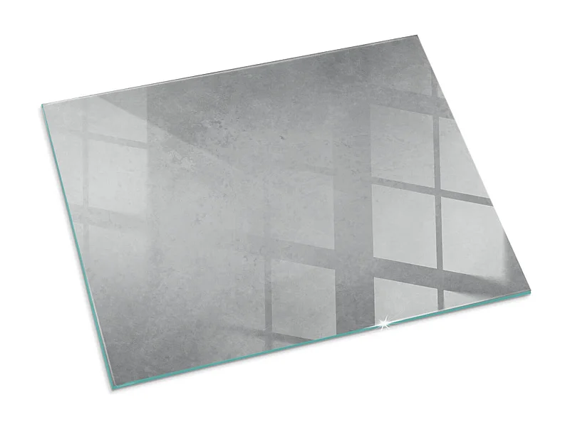 Glasplatte zum Schutz vor Funkenflug, Kaminauflage - Rechteck - 80x60 - Marmormuster mit Adern