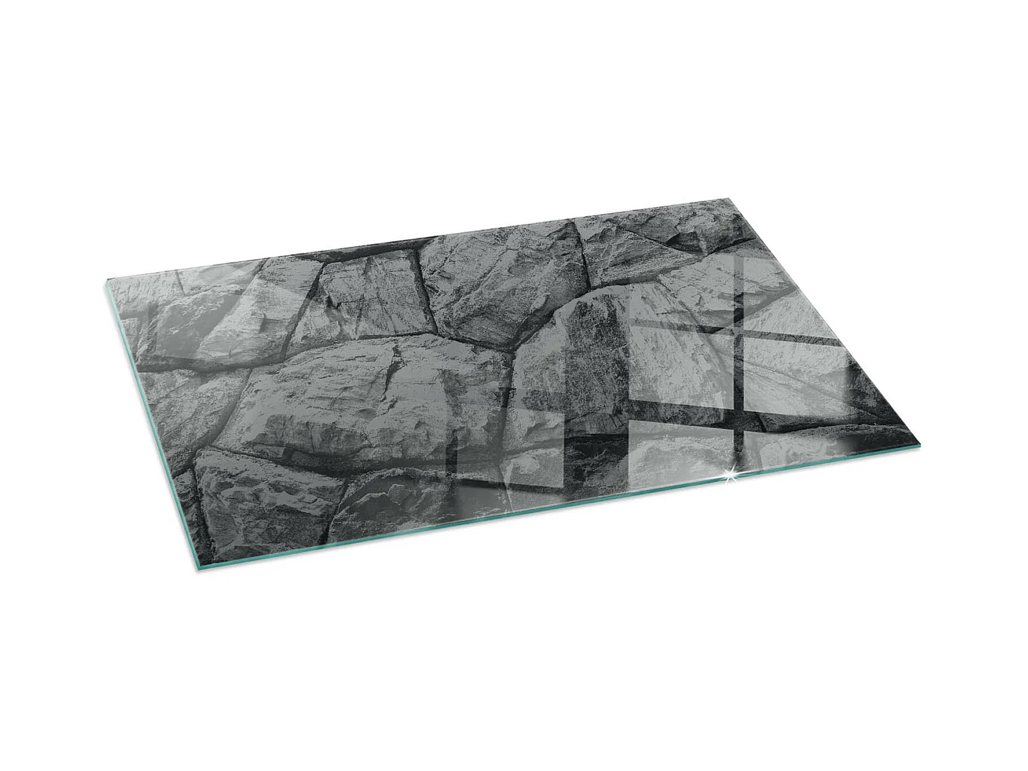 Vloerplaat voor houtkachel, onder open haard - Rechthoek - 140x70 - Patroon van natuursteen