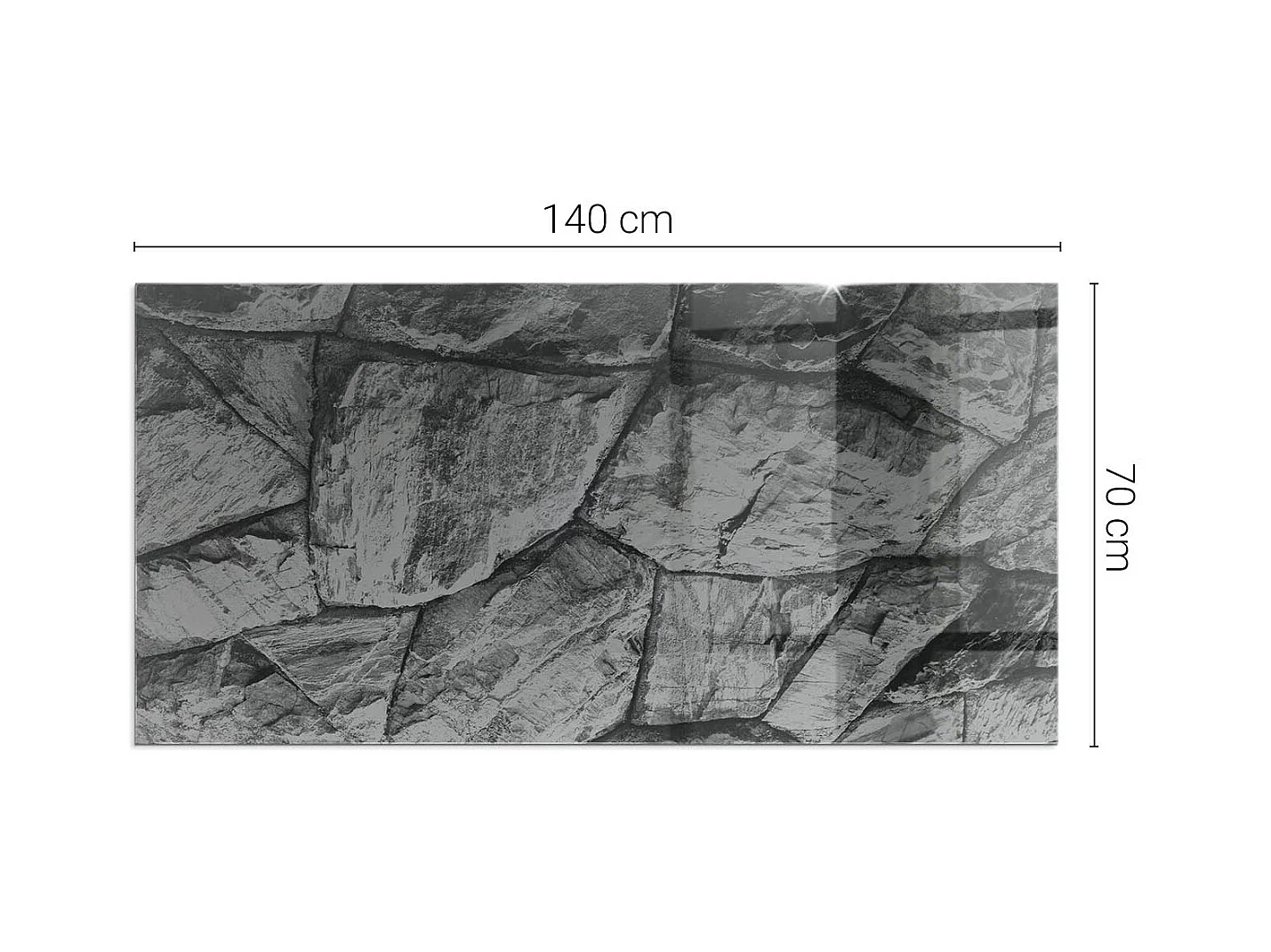 Vloerplaat voor houtkachel, onder open haard - Rechthoek - 140x70 - Patroon van natuursteen