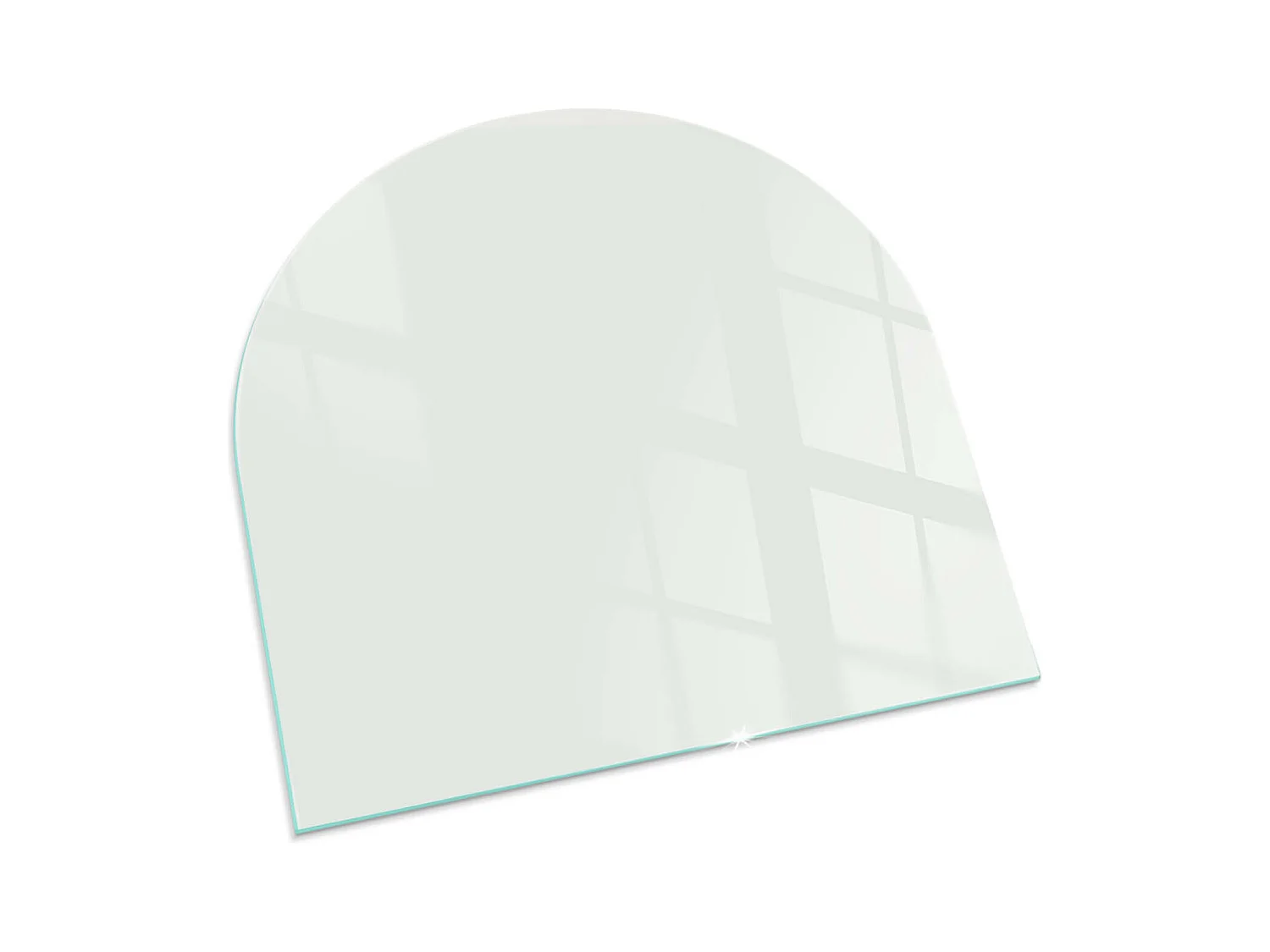 Vetro per camino, vetro di protezione per il soggiorno - semicircolare - 100x100 - Color Gris