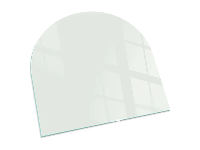 Glasplatte zum Schutz vor Funkenflug, Kaminauflage - halbrund - 100x100 - Farbe Grau