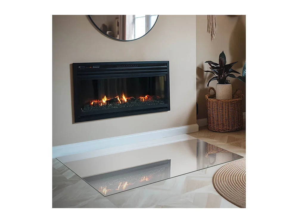 Vloerplaat voor houtkachel, onder open haard - Rechthoek - 120x80 - Kleur Grijs