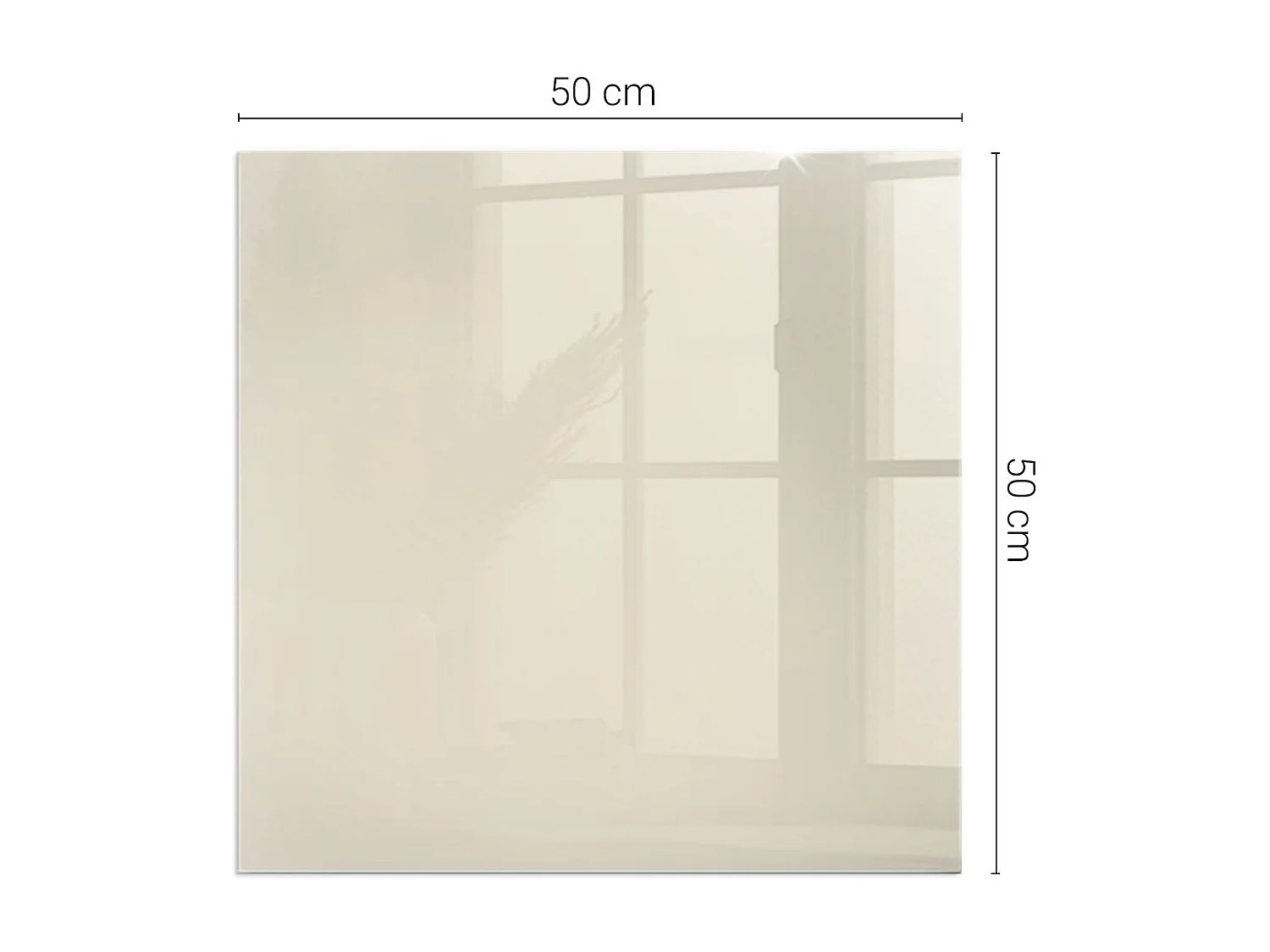 Vloerplaat voor houtkachel, onder open haard - Vierkant - 50x50 - Kleur Beige