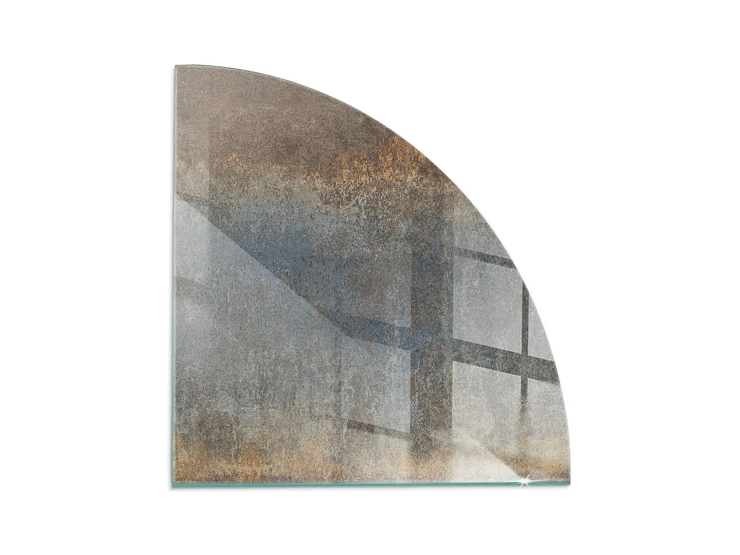 Plaque de sol en verre pour poêle - Un quart - 1/4 100x100 - Modèle texturé abstrait