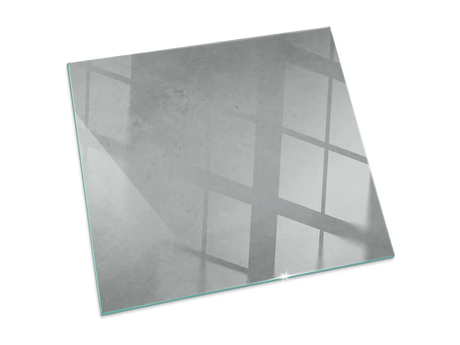 Glasplatte zum Schutz vor Funkenflug, Kaminauflage - Quadrat - 60x60 - Betontextur mit Wirkung