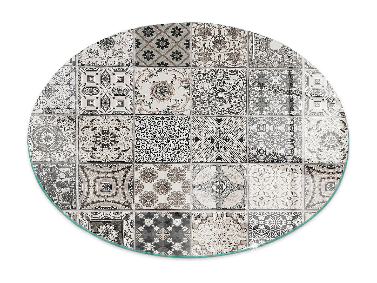 Vloerplaat voor houtkachel, onder open haard - Wiel - 50x50 - Decoratieve tegelpatronen