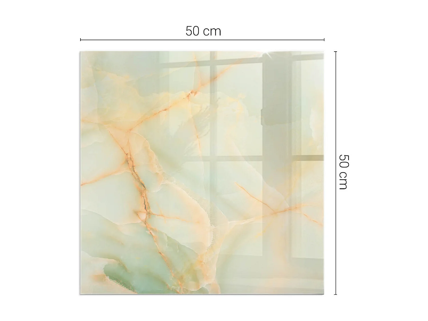 Vloerplaat voor houtkachel, onder open haard - Vierkant - 50x50 - Abstract marmeren patroon
