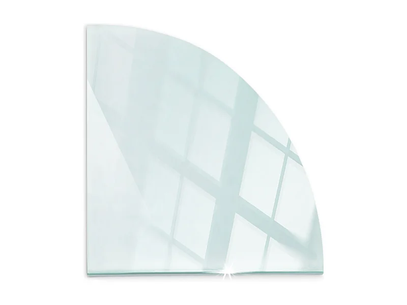 Plaque de sol en verre pour poêle - transparent - Un quart - 1/4 100x100 -