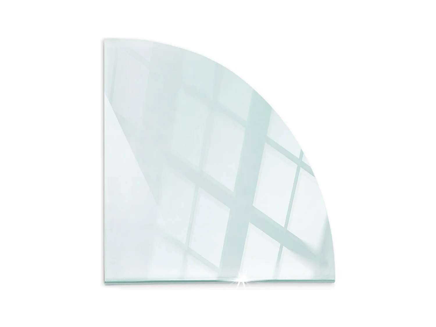 Plaque de sol en verre pour poêle - transparent - Un quart - 1/4 100x100 -